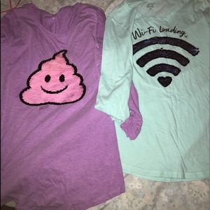 2 justice shirts size 14/16